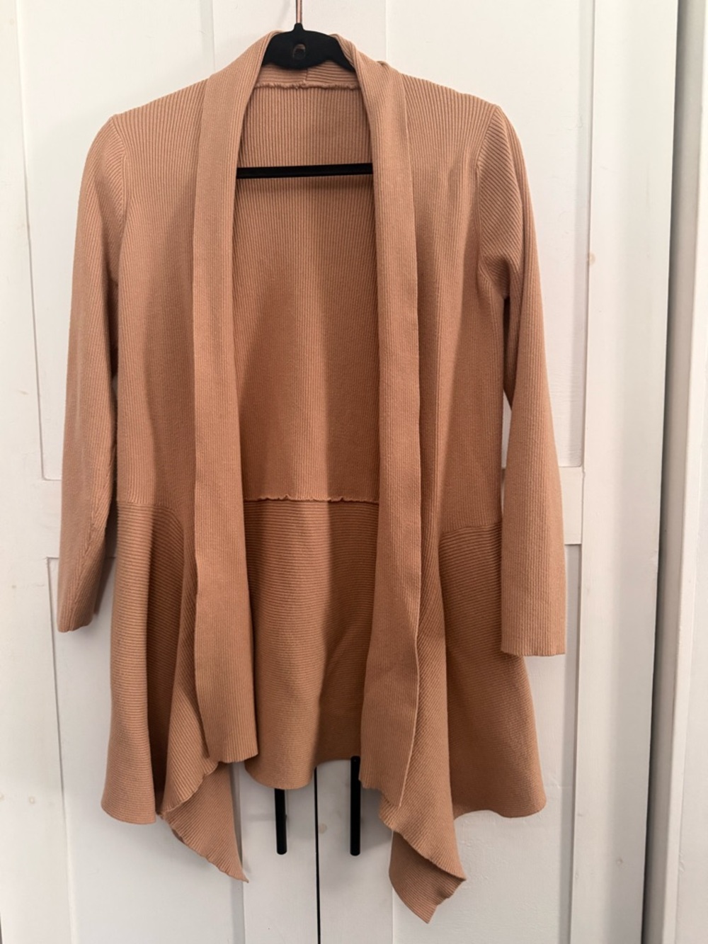 Open-Front Women's Cardigan Sweater in Camel